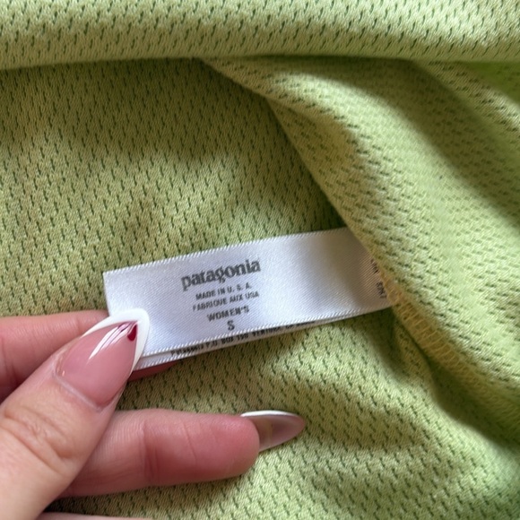 Patagonia Quarter Zip Pullover Green Lightweight Hiking Outdoor Size Small - Picture 8 of 10